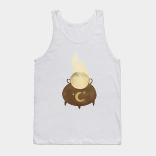Boiling witch cauldron with moon and stars Tank Top